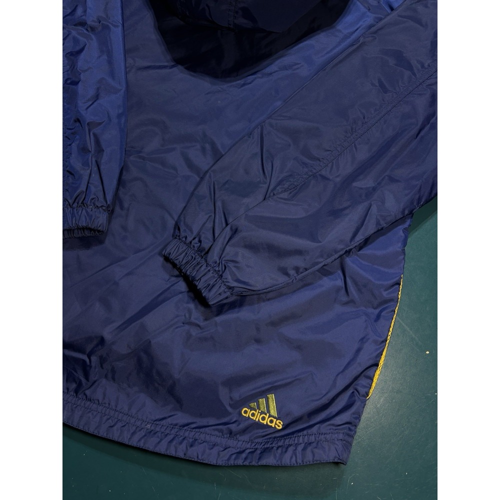 Vintage 90s Adidas 3 Stripe‎ Windbreaker Jacket Men's Large Blue Hooded Anorak - Picture 10 of 12